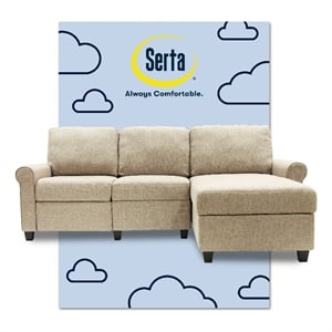 serta copenhagen reclining sectional sofa with right storage chaise beige