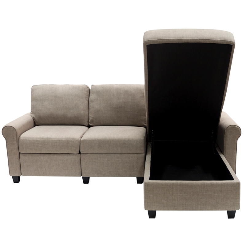 Serta at Home Copenhagen Right Facing Reclining Sectional in Beige
