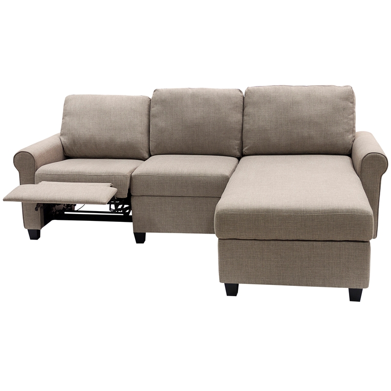 Serta at Home Copenhagen Right Facing Reclining Sectional in Beige