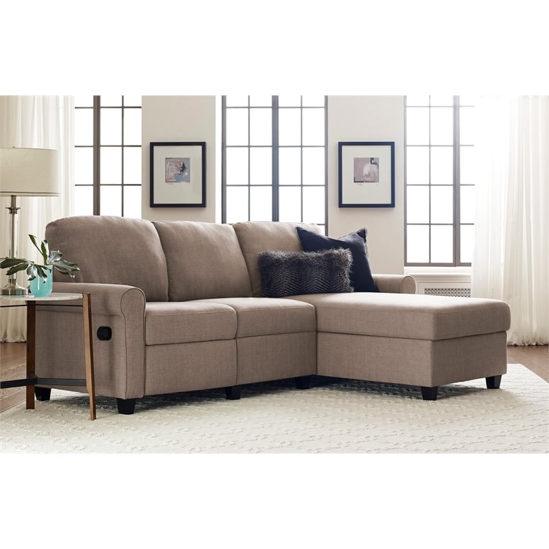 Serta at Home Copenhagen Right Facing Reclining Sectional in Beige