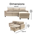 Serta Palisades Reclining Sectional Sofa with Right Storage Chaise Beige