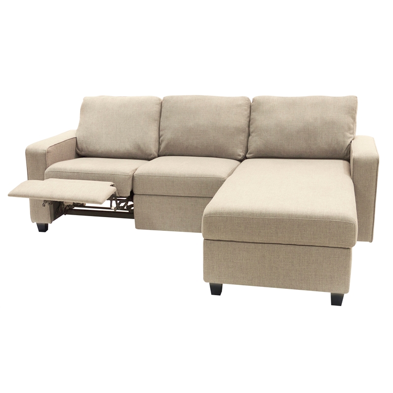 Serta Palisades Reclining Sectional Sofa with Right Storage Chaise Beige