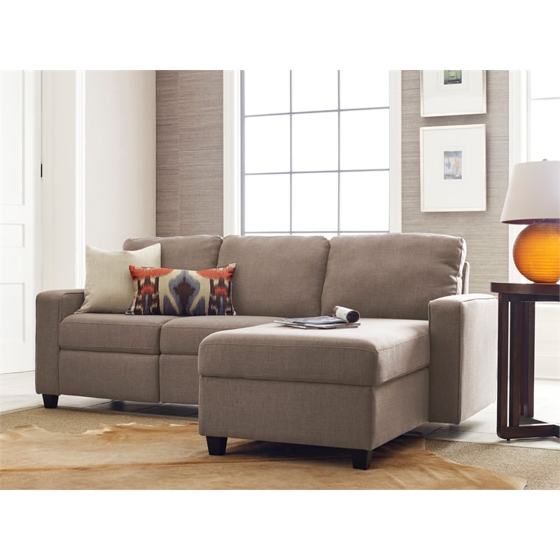 Serta at Home Palisades Right Facing Reclining Sectional in Beige