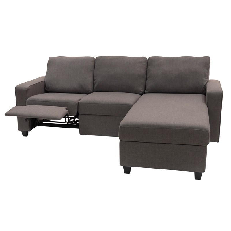 Serta Palisades Reclining Sectional Sofa with Right Storage Chaise Gray