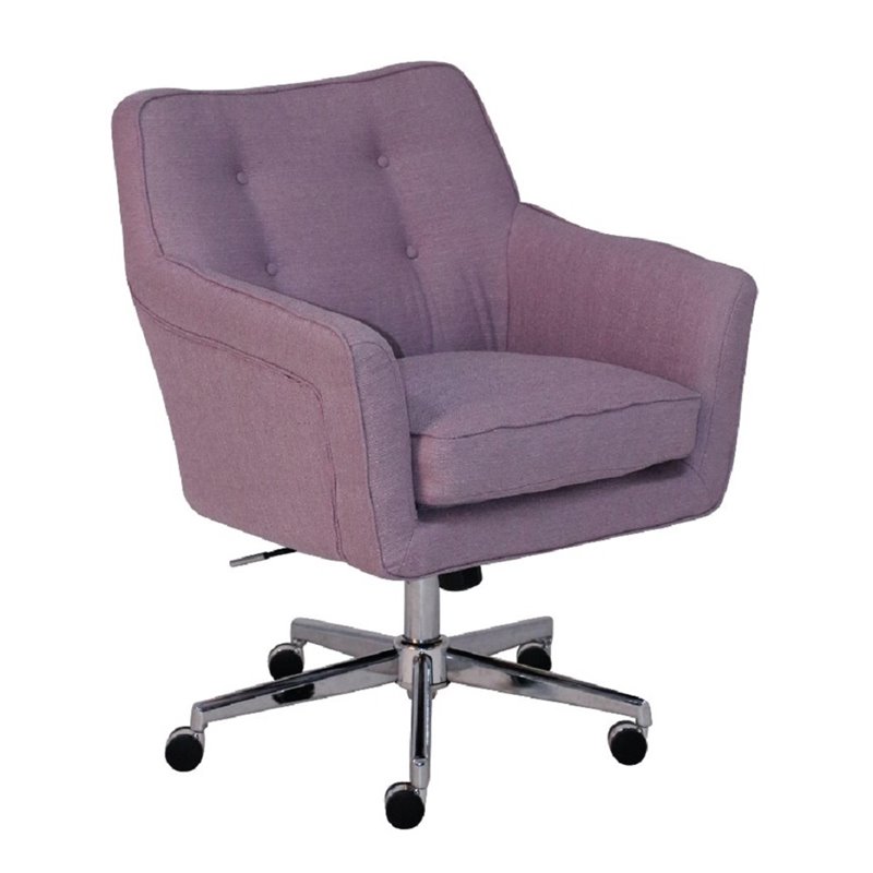 Serta At Home Style Ashland Twill Fabric Office Swivel Chair In Lilac