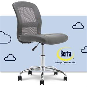 Serta at Home Essentials Faux Leather Office Chair in Gray