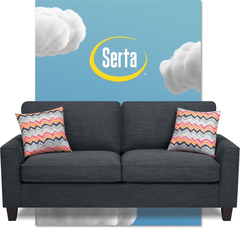 Serta at Home Astoria 78" Deep Seating Sofa in Charcoal