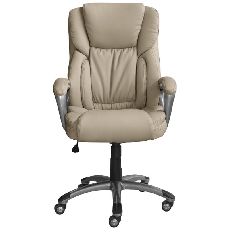 Serta at Home Works Executive Office Swivel Chair in Beige CHR200112