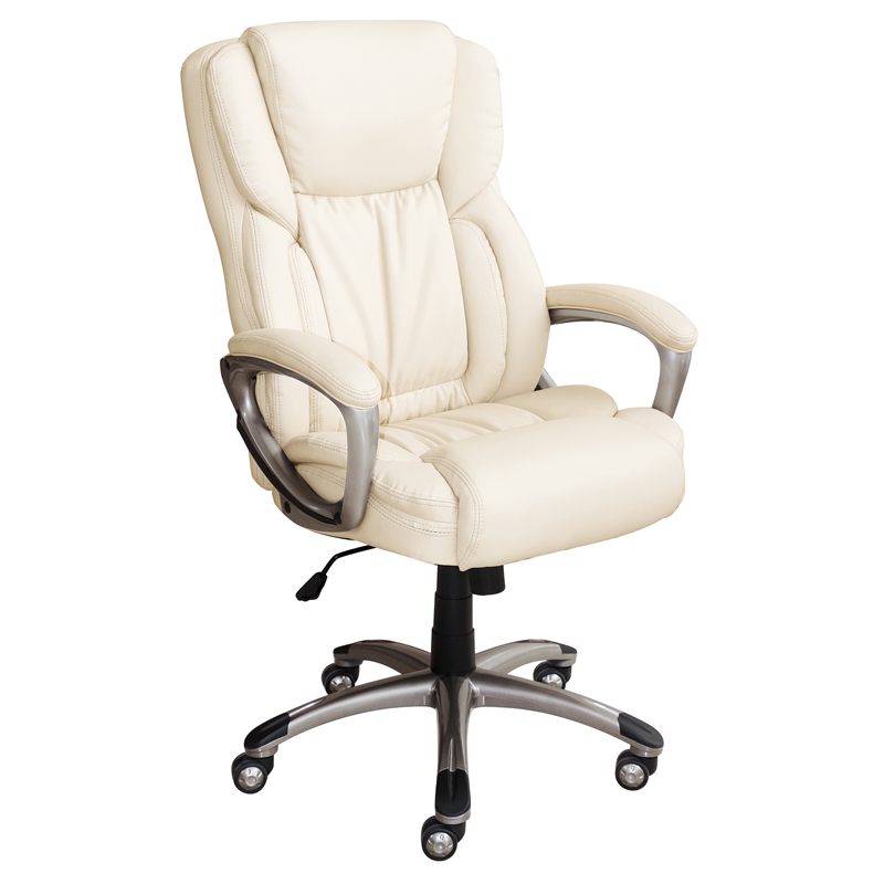 swivel chair in cream leather