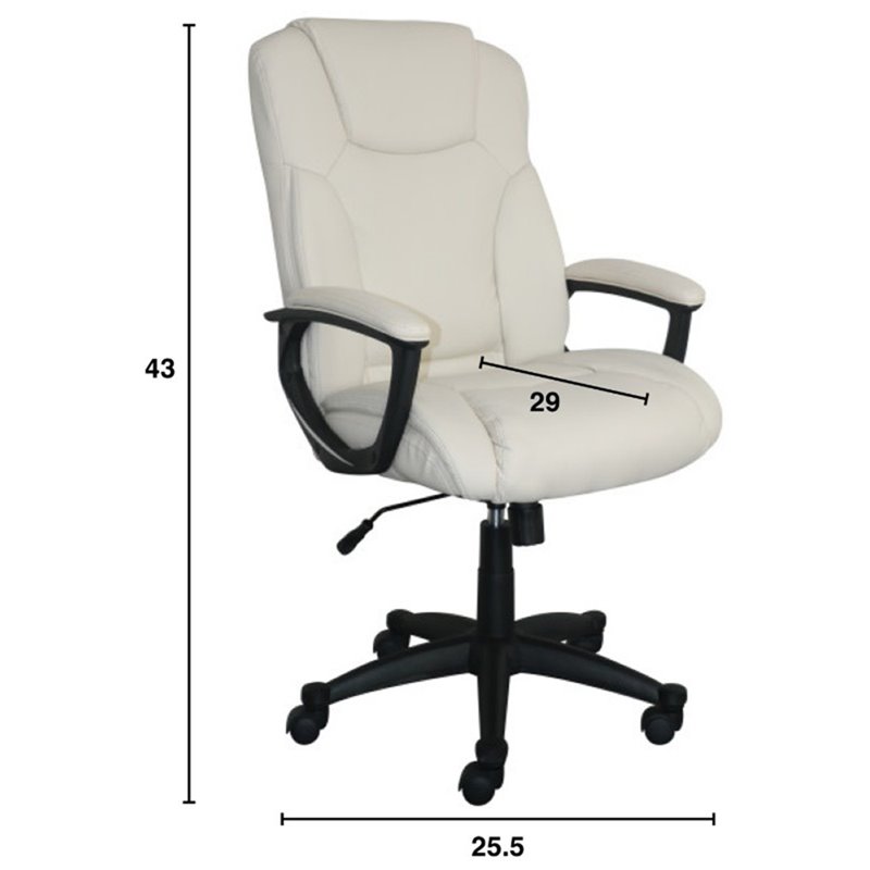 Serta At Home Style Hannah Ii Leather Office Swivel Chair In Ivory Serta At Home Style Hannah Ii Leather Office Swivel Chair In Ivory