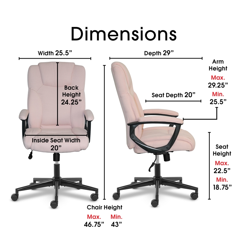 Serta at Home Style Hannah II Office Swivel Chair in Pink