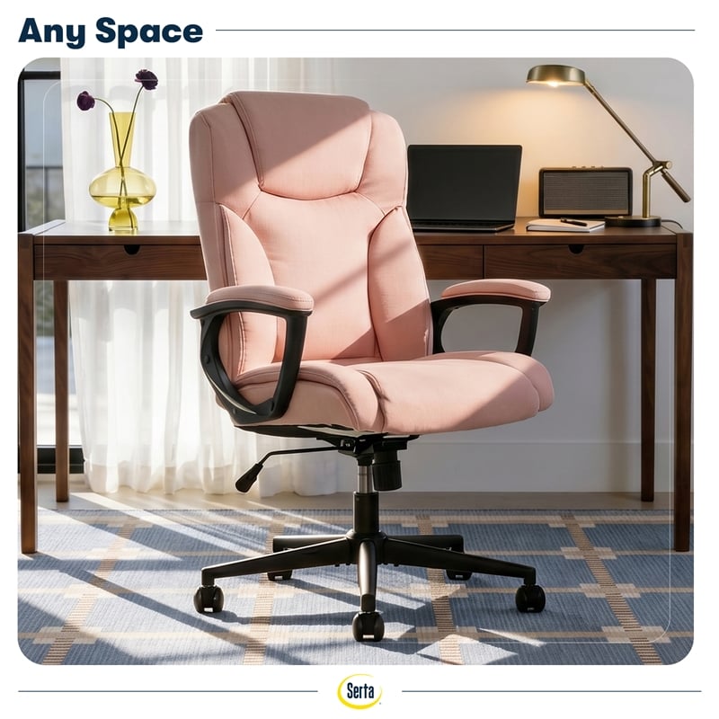 Serta at Home Style Hannah II Office Swivel Chair in Pink