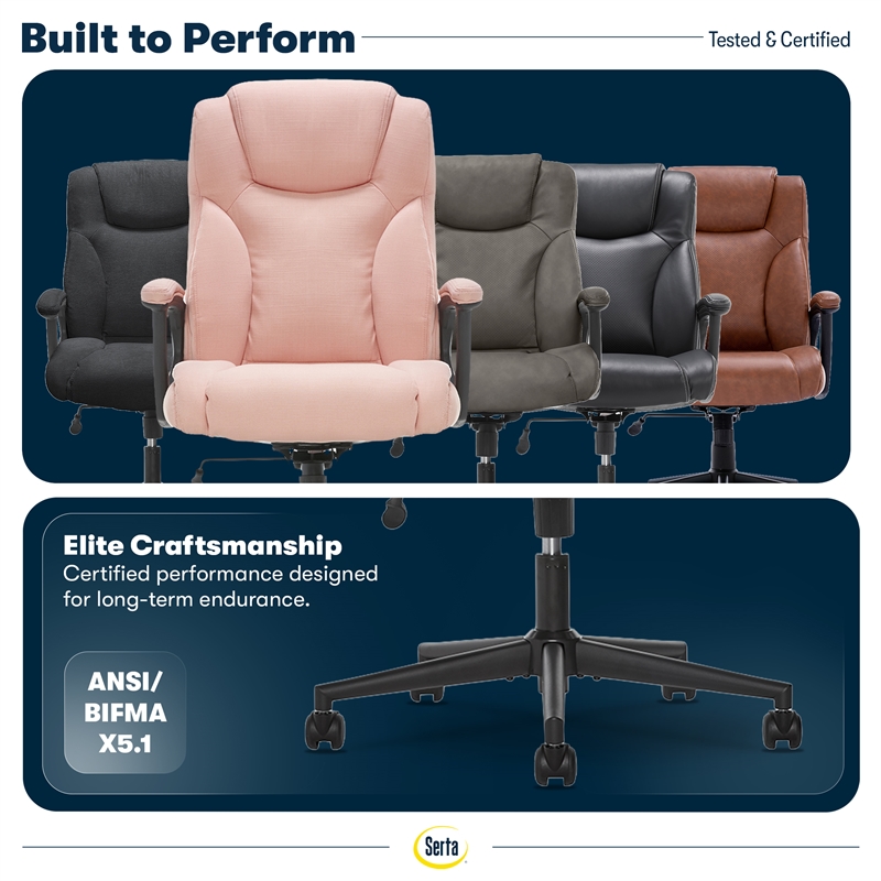 Serta at Home Style Hannah II Office Swivel Chair in Pink