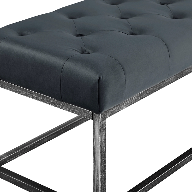 Finch Danes Tufted Bench with Iron Legs 72.5