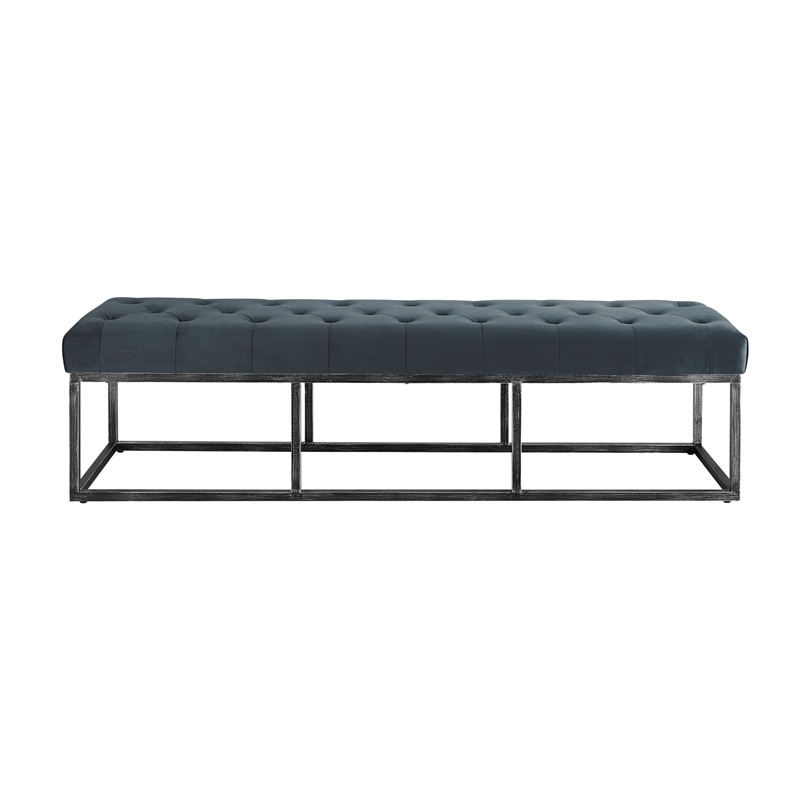 Finch Danes Tufted Bench with Iron Legs 72.5