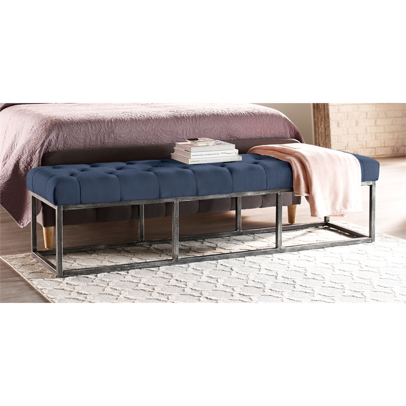 Finch Danes Tufted Bench with Iron Legs 72.5