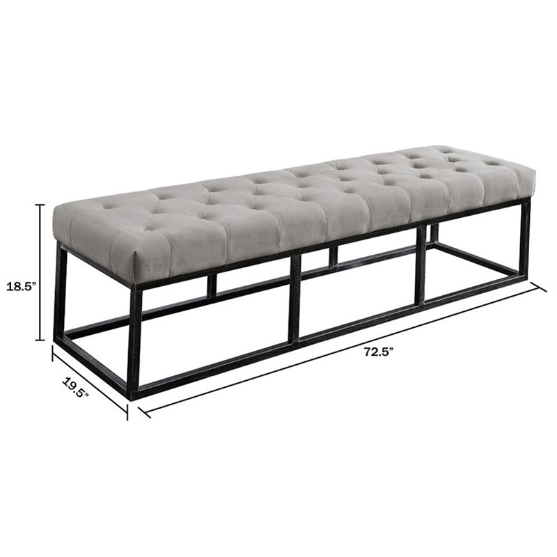 Serta At Home Danes Tufted Bedroom Bench In Pearl Gray Otmdangryv02