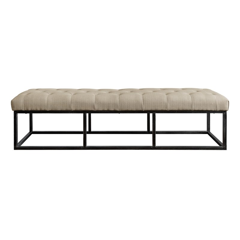 Finch Danes Tufted Bench with Iron Legs 72.5