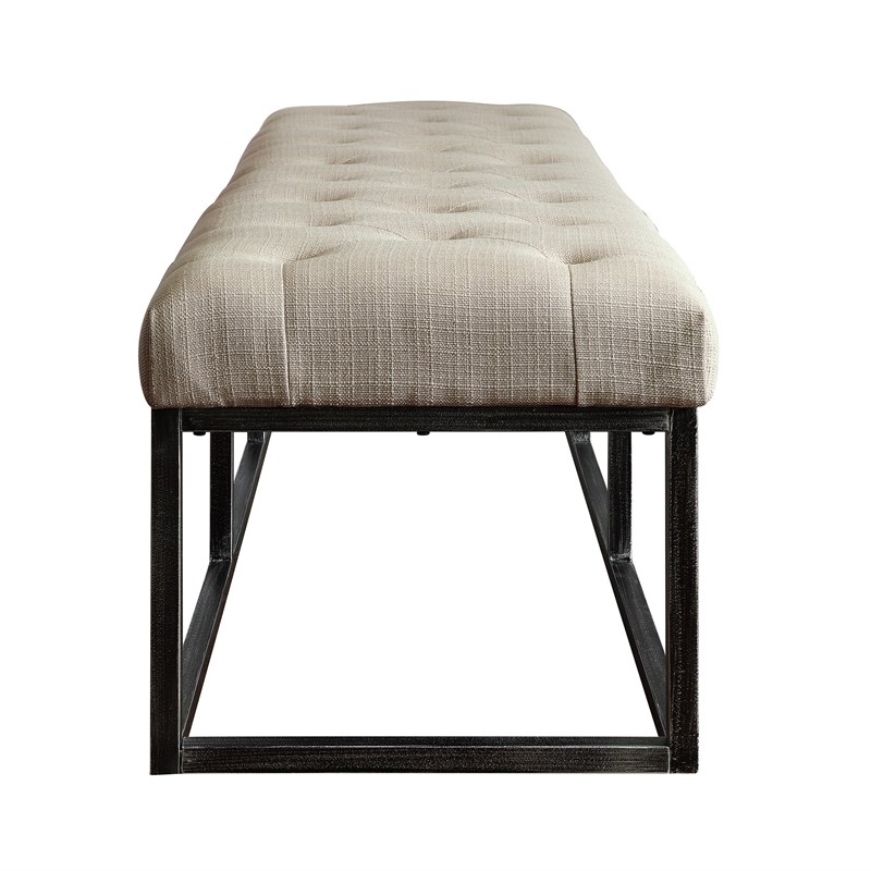 Finch Danes Tufted Bench with Iron Legs 72.5