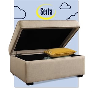 Serta at Home Olin Storage Ottoman in Beige