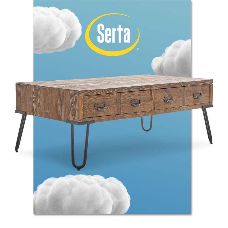 Serta at Home Bryant Storage Coffee Table in Aged Pine 
