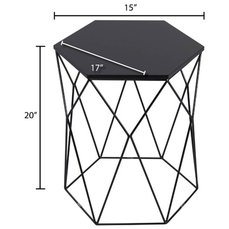 Serta At Home Element Geometric Side Table In Midnight Black
