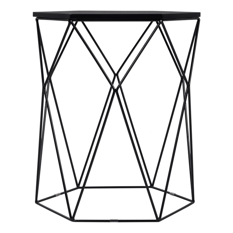 Serta at Home Element Geometric Side Table in Midnight Black