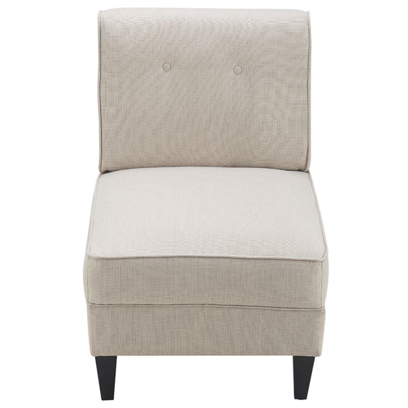 Serta Copenhagen Modern Accent Chair Button Tufted Backrest Woven Fabric Cream