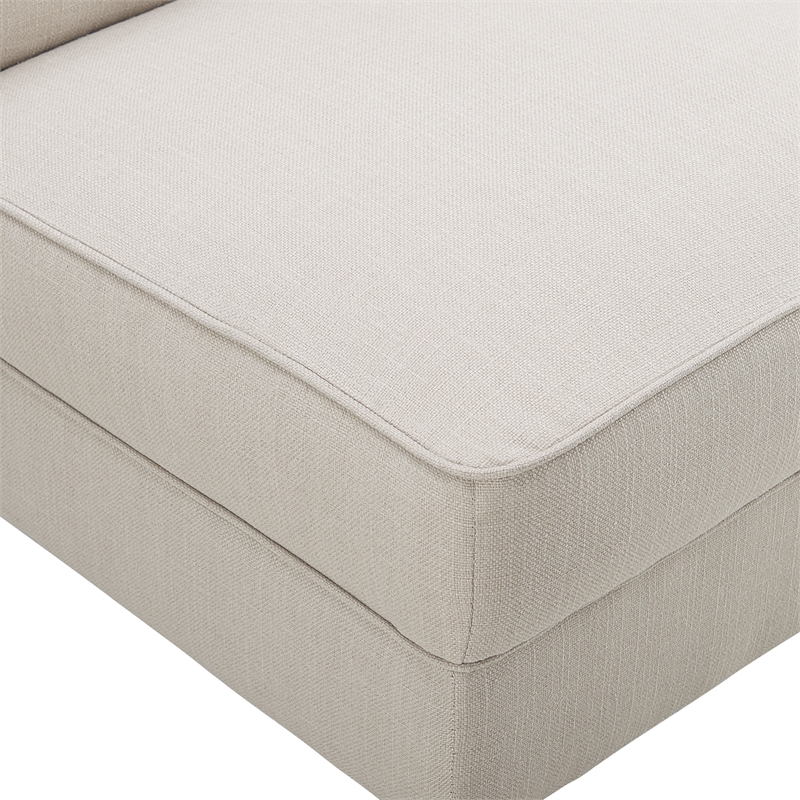 Serta Copenhagen Modern Accent Chair Button Tufted Backrest Woven Fabric Cream