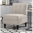 Serta Copenhagen Modern Accent Chair Button Tufted Backrest Woven Fabric Cream