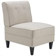 Serta Copenhagen Modern Accent Chair Button Tufted Backrest Woven Fabric Cream