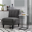 Serta Copenhagen Modern Accent Chair Button Tufted Backrest WovenFabric Charcoal