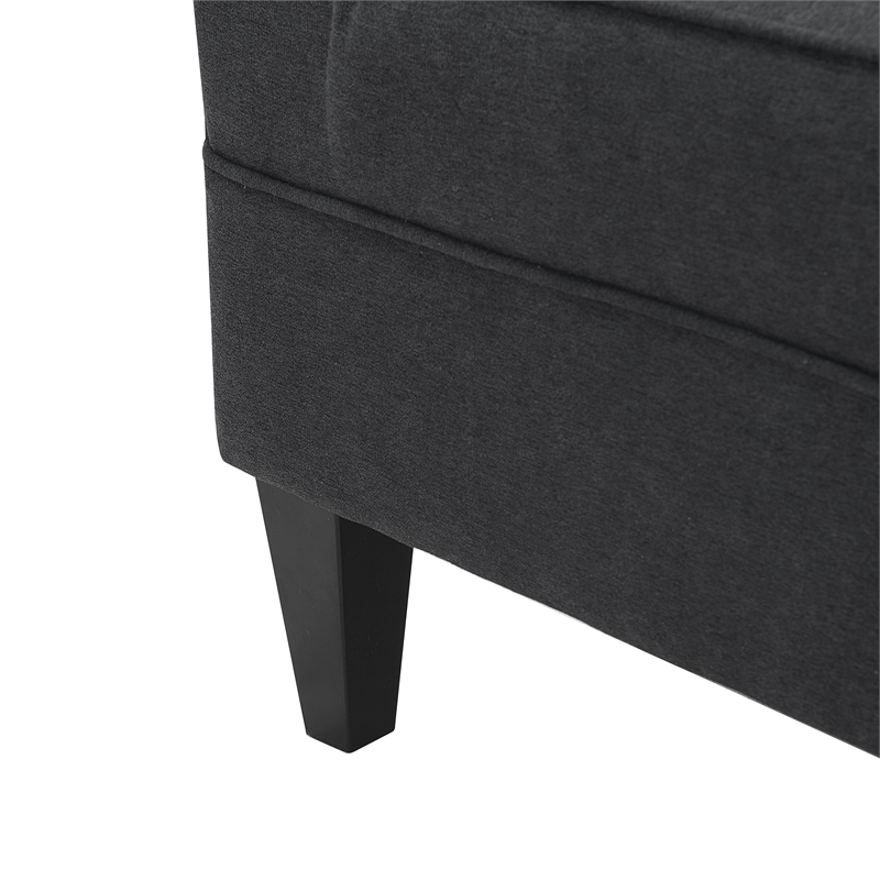 Serta Copenhagen Modern Accent Chair Button Tufted Backrest WovenFabric Charcoal