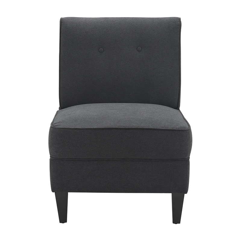 Serta Copenhagen Modern Accent Chair Button Tufted Backrest WovenFabric Charcoal