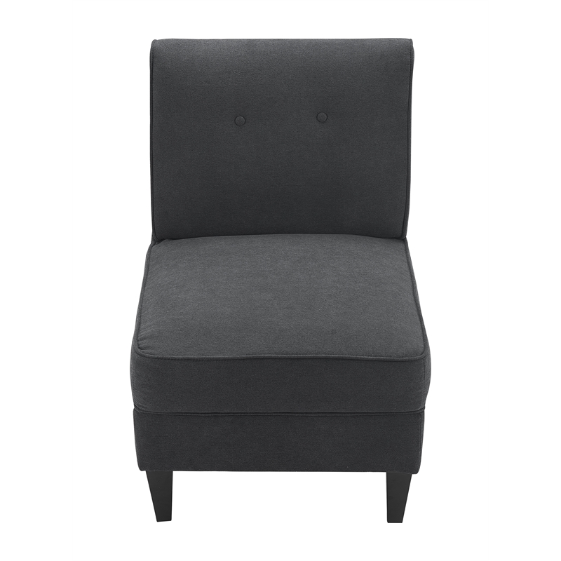 Serta Copenhagen Modern Accent Chair Button Tufted Backrest WovenFabric Charcoal