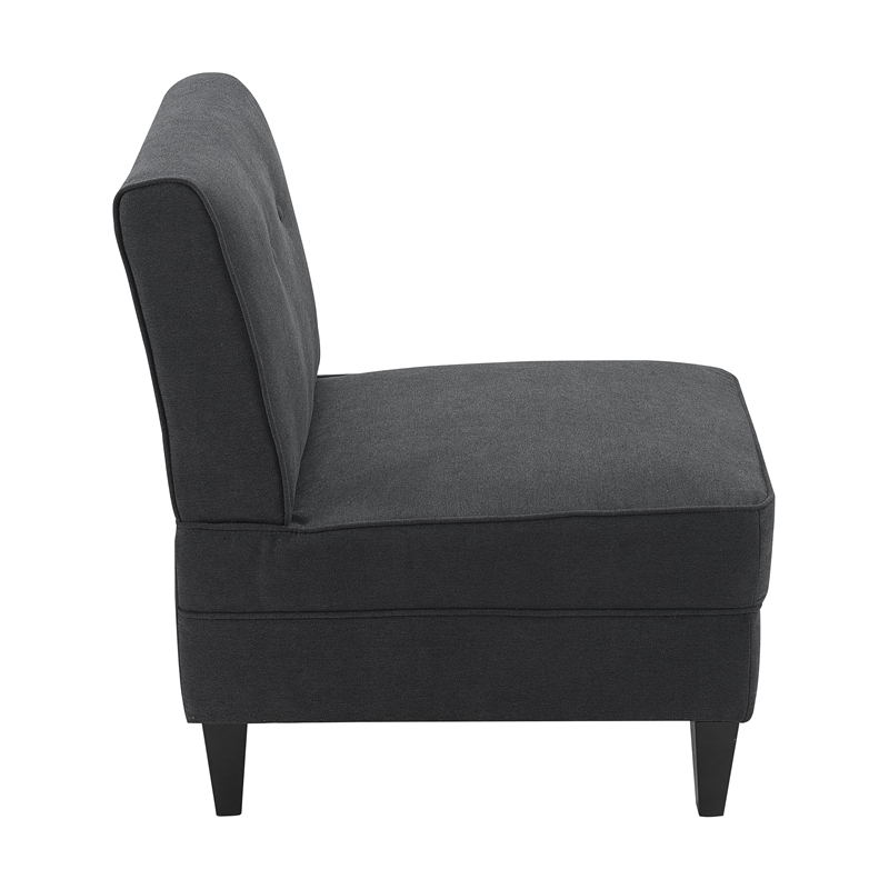 Serta Copenhagen Modern Accent Chair Button Tufted Backrest WovenFabric Charcoal