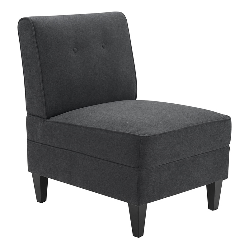 Serta Copenhagen Modern Accent Chair Button Tufted Backrest WovenFabric Charcoal