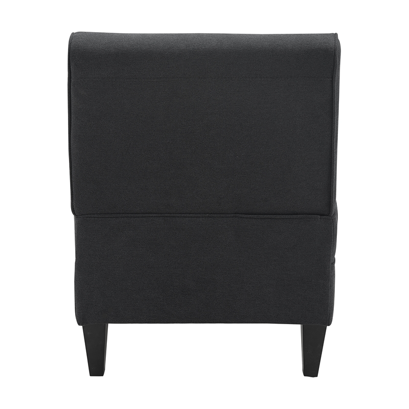 Serta Copenhagen Modern Accent Chair Button Tufted Backrest WovenFabric Charcoal