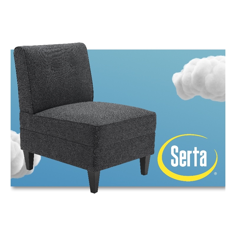 Serta Copenhagen Modern Accent Chair Button Tufted Backrest WovenFabric Charcoal