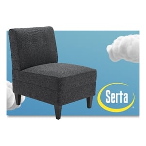 serta copenhagen modern accent chair button tufted backrest wovenfabric charcoal