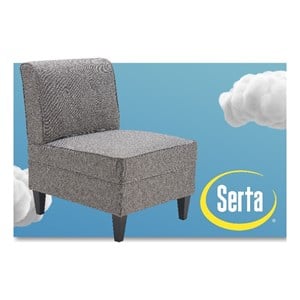 serta copenhagen modern accent chair button tufted backrest woven fabric gray