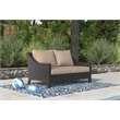 Serta Tahoe Outdoor Loveseat in Terra Brown Wicker