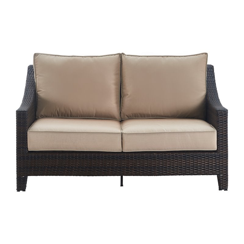 Serta Tahoe Outdoor Loveseat in Terra Brown Wicker