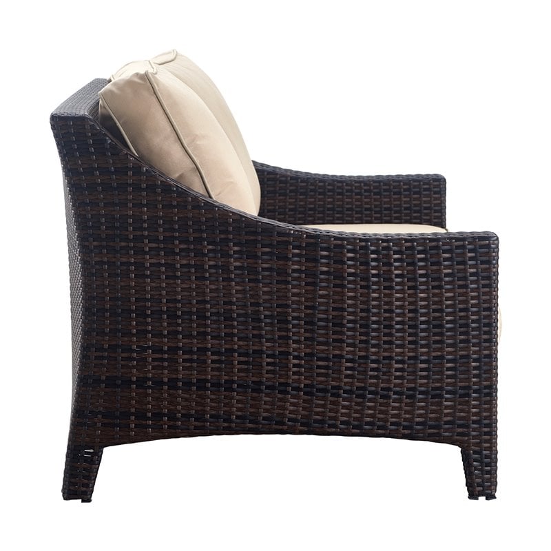 Serta Tahoe Outdoor Loveseat in Terra Brown Wicker