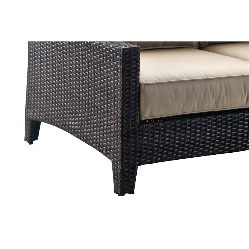 Serta Tahoe Outdoor Loveseat in Terra Brown Wicker