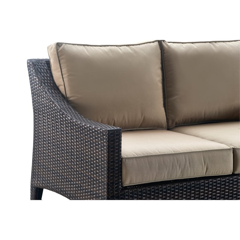 Serta Tahoe Outdoor Loveseat in Terra Brown Wicker