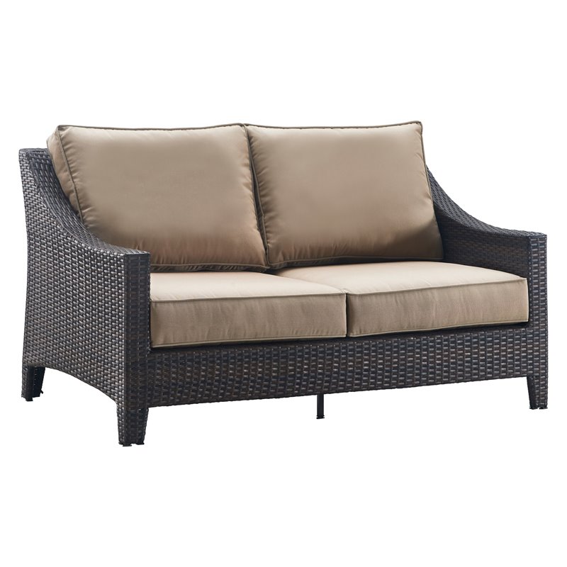 Serta Tahoe Outdoor Loveseat in Terra Brown Wicker