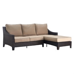 serta tahoe outdoor chaise sectional in terra brown wicker