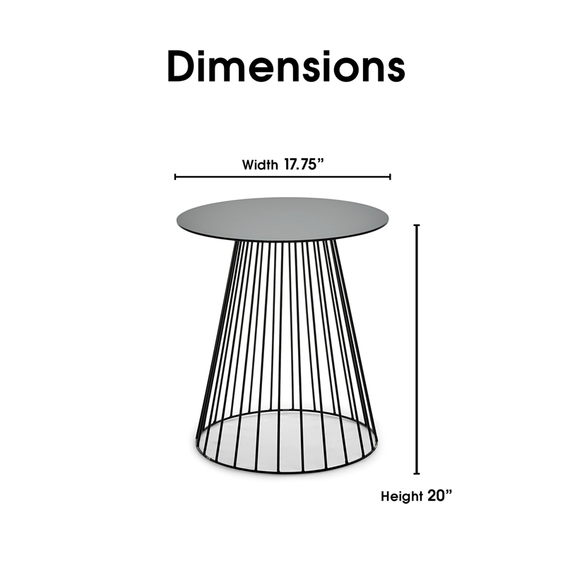 Serta Element Round Side Table in Midnight Black