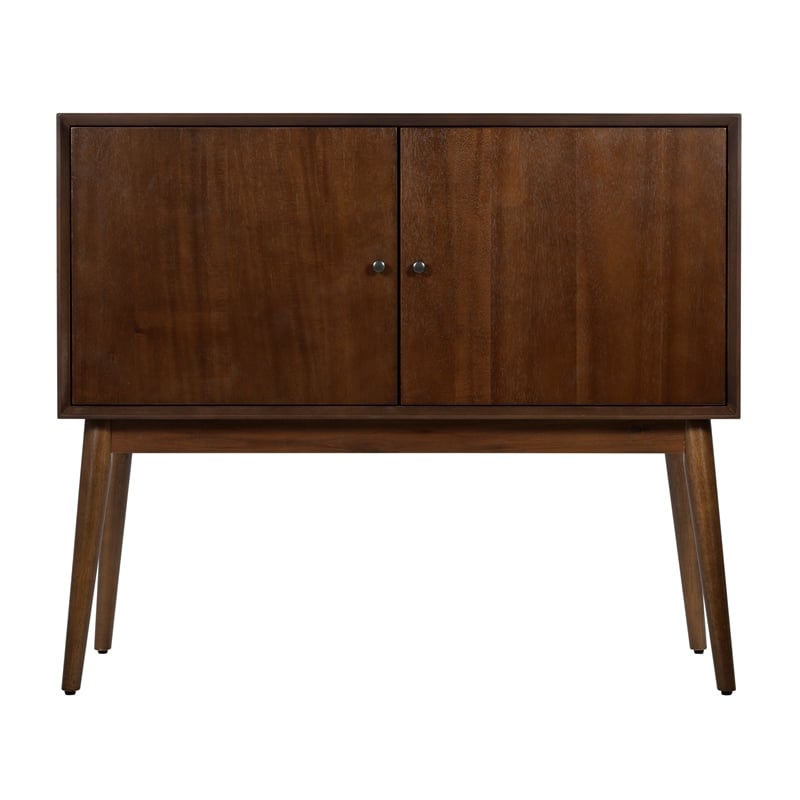 Adore Decor Brookline 2 Door Storage Cabinet Walnut Brown